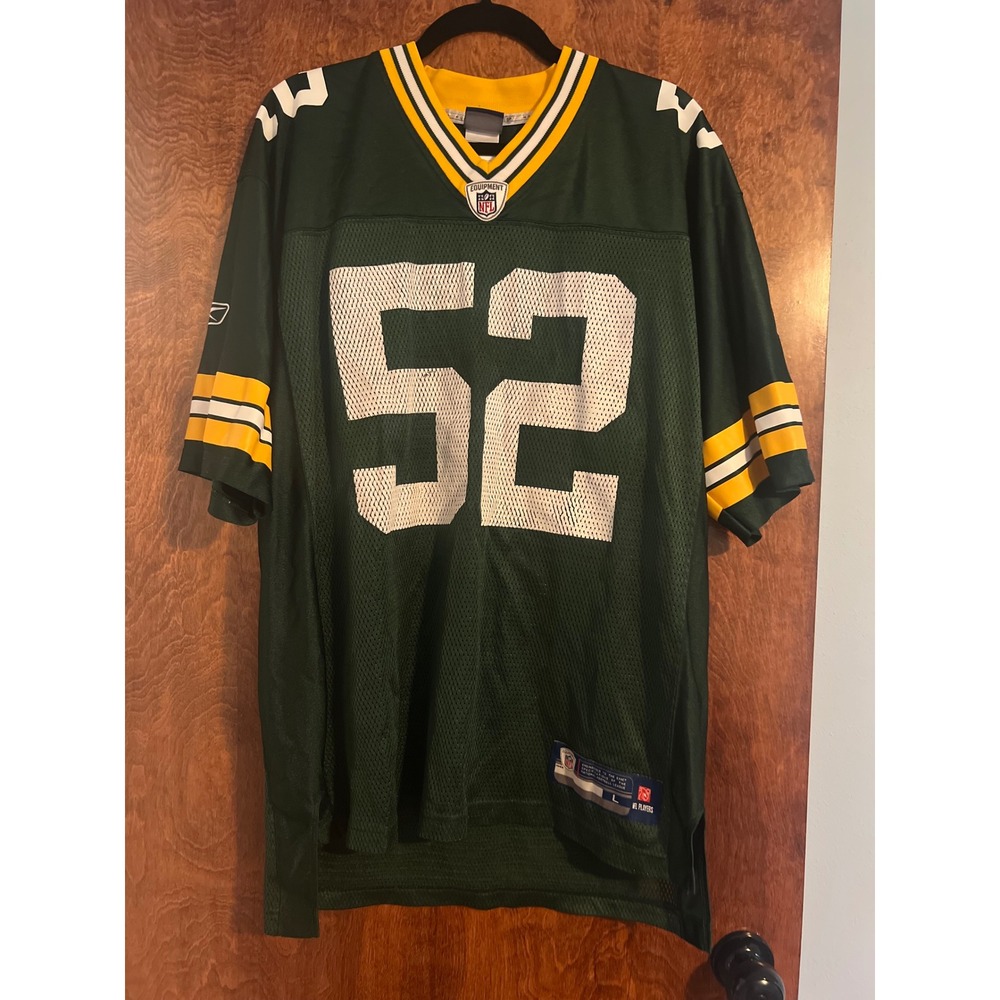 Reebok Football Jersey Mens L Green Good Clay Matthews 52 Packers N709A